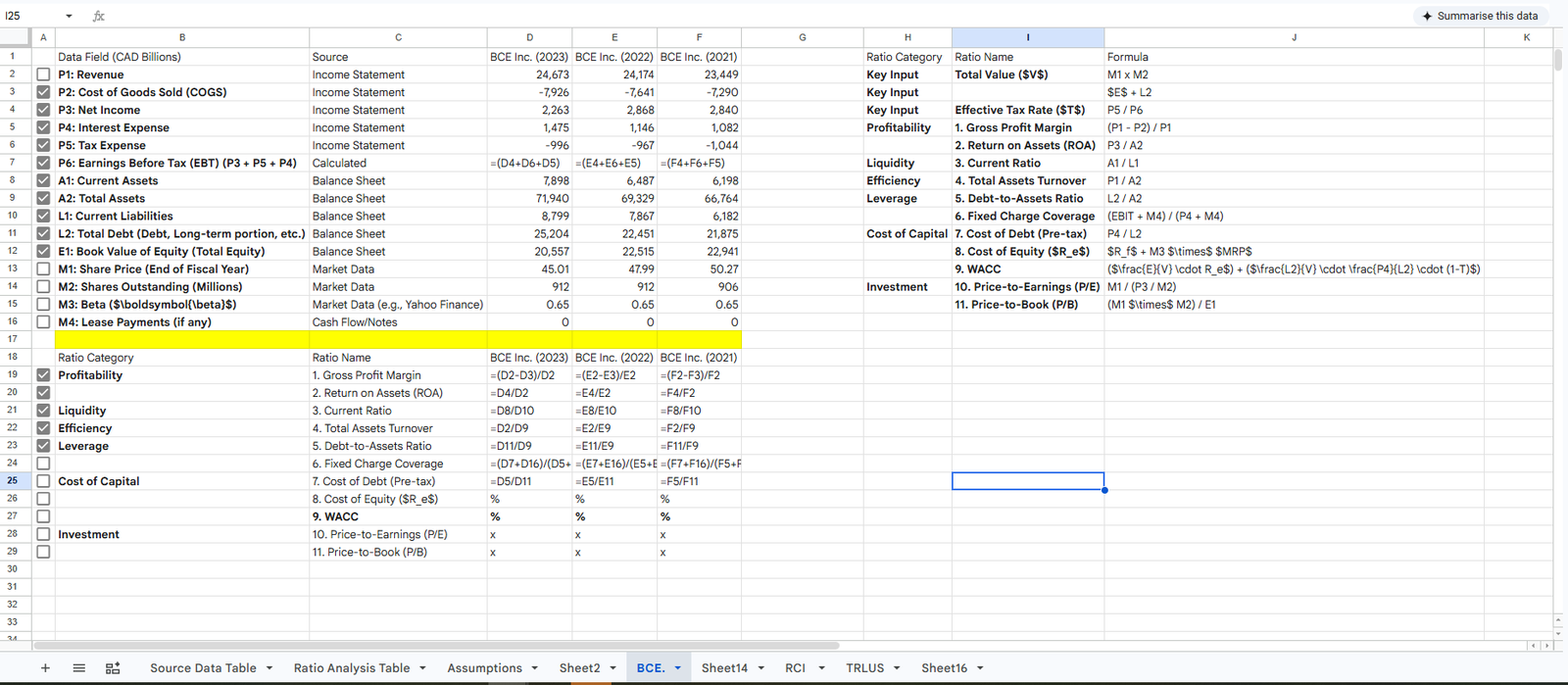 Screenshot of the actual Google Sheets working file with formula view enabled